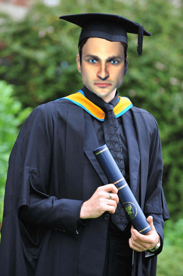 Mason Bradshaw graduating from Uni with a First