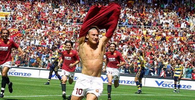 Franceso Totti famous celebrating 2001 Serie A title win Most fun club to play on FM