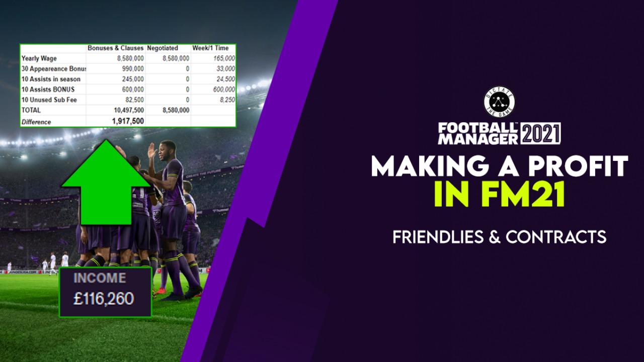 Making a profit in FM21: Friendlies & Contracts - Dictate The Game